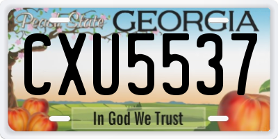GA license plate CXU5537