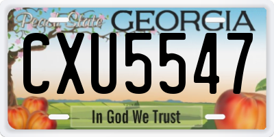 GA license plate CXU5547