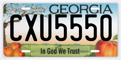 GA license plate CXU5550