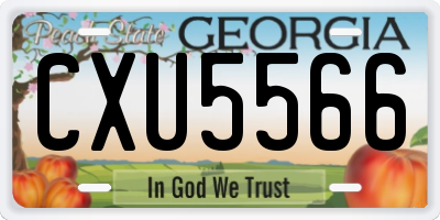 GA license plate CXU5566