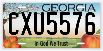 GA license plate CXU5576