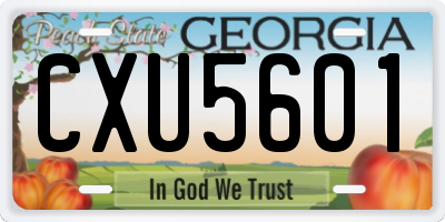 GA license plate CXU5601