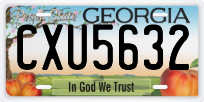 GA license plate CXU5632