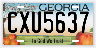 GA license plate CXU5637