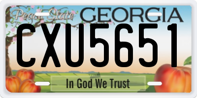 GA license plate CXU5651