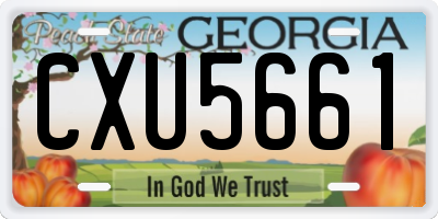 GA license plate CXU5661