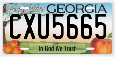 GA license plate CXU5665