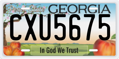 GA license plate CXU5675
