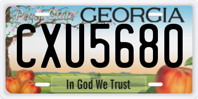 GA license plate CXU5680