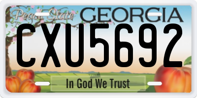 GA license plate CXU5692