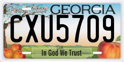 GA license plate CXU5709