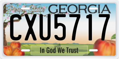 GA license plate CXU5717