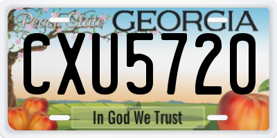 GA license plate CXU5720
