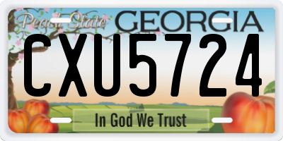 GA license plate CXU5724