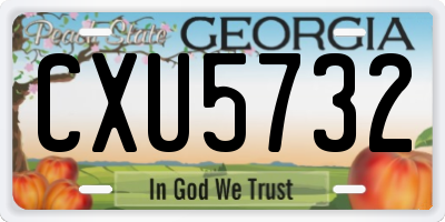 GA license plate CXU5732