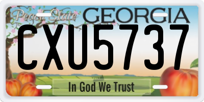 GA license plate CXU5737