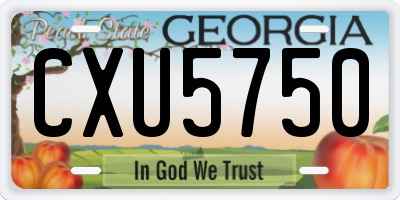 GA license plate CXU5750