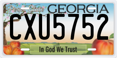GA license plate CXU5752