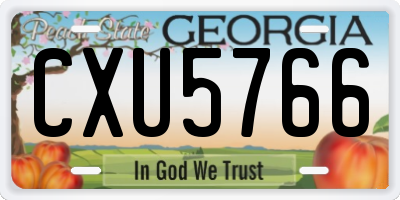 GA license plate CXU5766