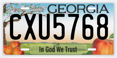 GA license plate CXU5768