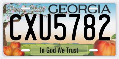 GA license plate CXU5782