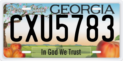 GA license plate CXU5783