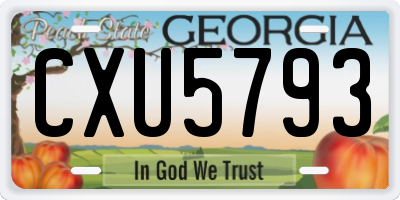 GA license plate CXU5793