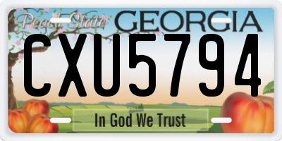GA license plate CXU5794