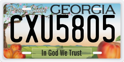 GA license plate CXU5805