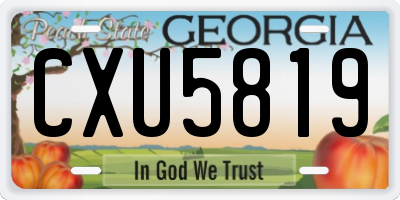 GA license plate CXU5819