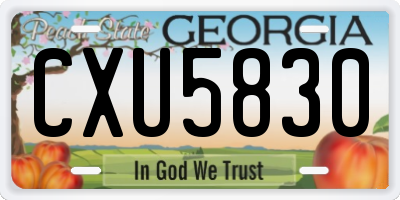GA license plate CXU5830