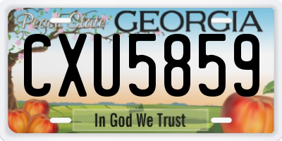 GA license plate CXU5859