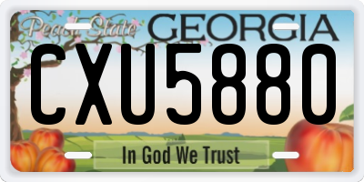 GA license plate CXU5880