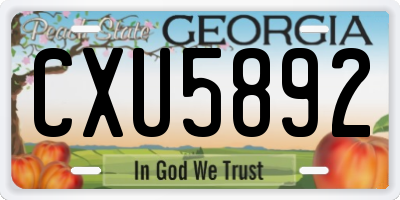 GA license plate CXU5892