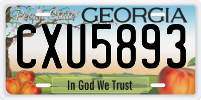 GA license plate CXU5893
