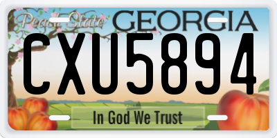 GA license plate CXU5894