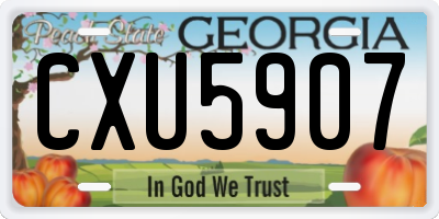 GA license plate CXU5907