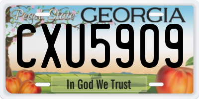 GA license plate CXU5909