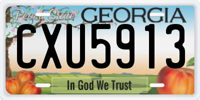 GA license plate CXU5913