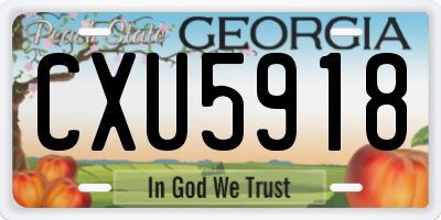 GA license plate CXU5918