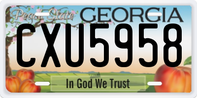 GA license plate CXU5958