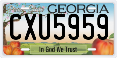 GA license plate CXU5959