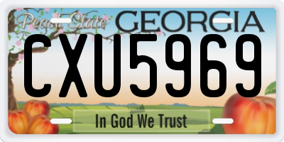 GA license plate CXU5969