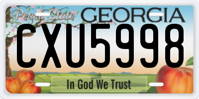 GA license plate CXU5998