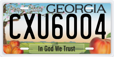 GA license plate CXU6004