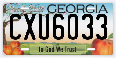 GA license plate CXU6033