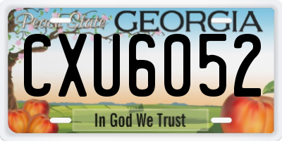 GA license plate CXU6052