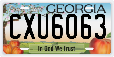 GA license plate CXU6063