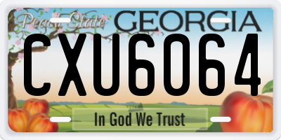 GA license plate CXU6064