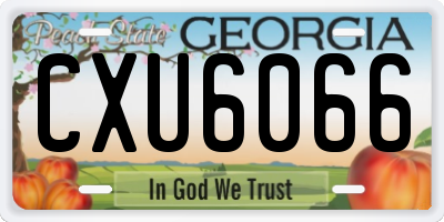 GA license plate CXU6066